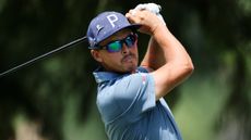 Rickie Fowler takes a shot during the second round of the 2022 FedEx St. Jude Championship