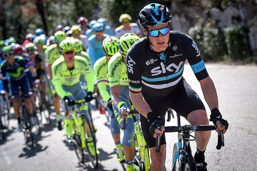 Nicolas Roche (Sky) hard at work on stage 5 of Paris-Nice