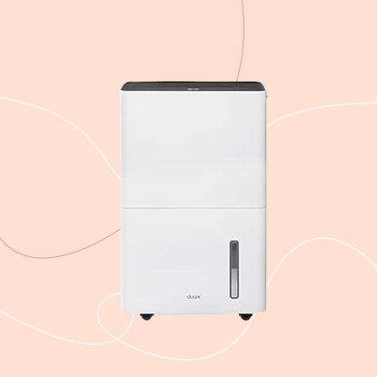 Duux dehumidifier 30L on pink background