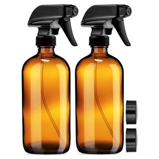 Empty Amber Glass Spray Bottles - 2 Pack - Large 16oz 