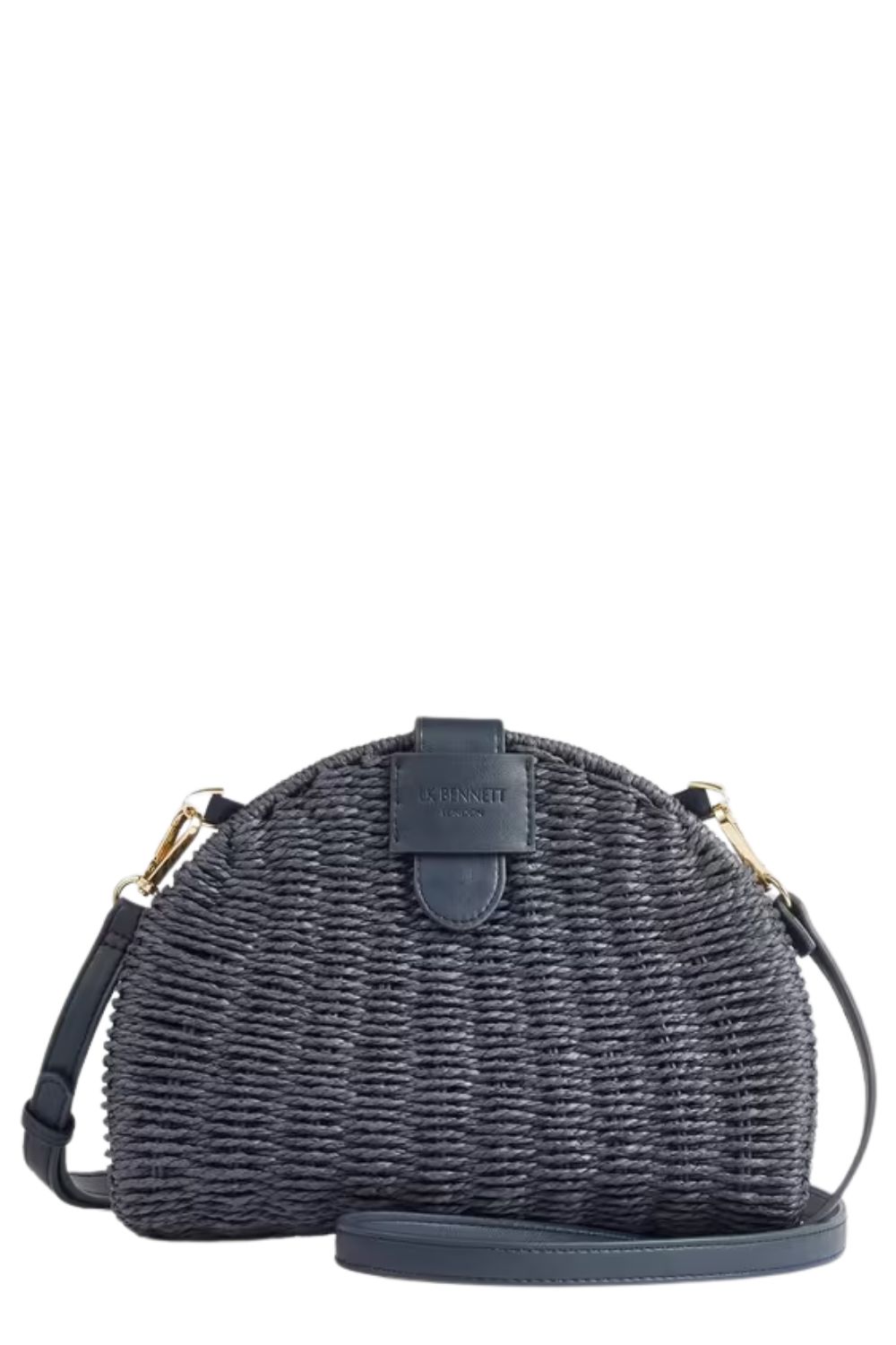LK Bennett Lorena Navy Wicker Shoulder Bag