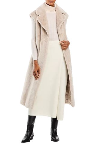 Faux Fur Sleeveless Coat