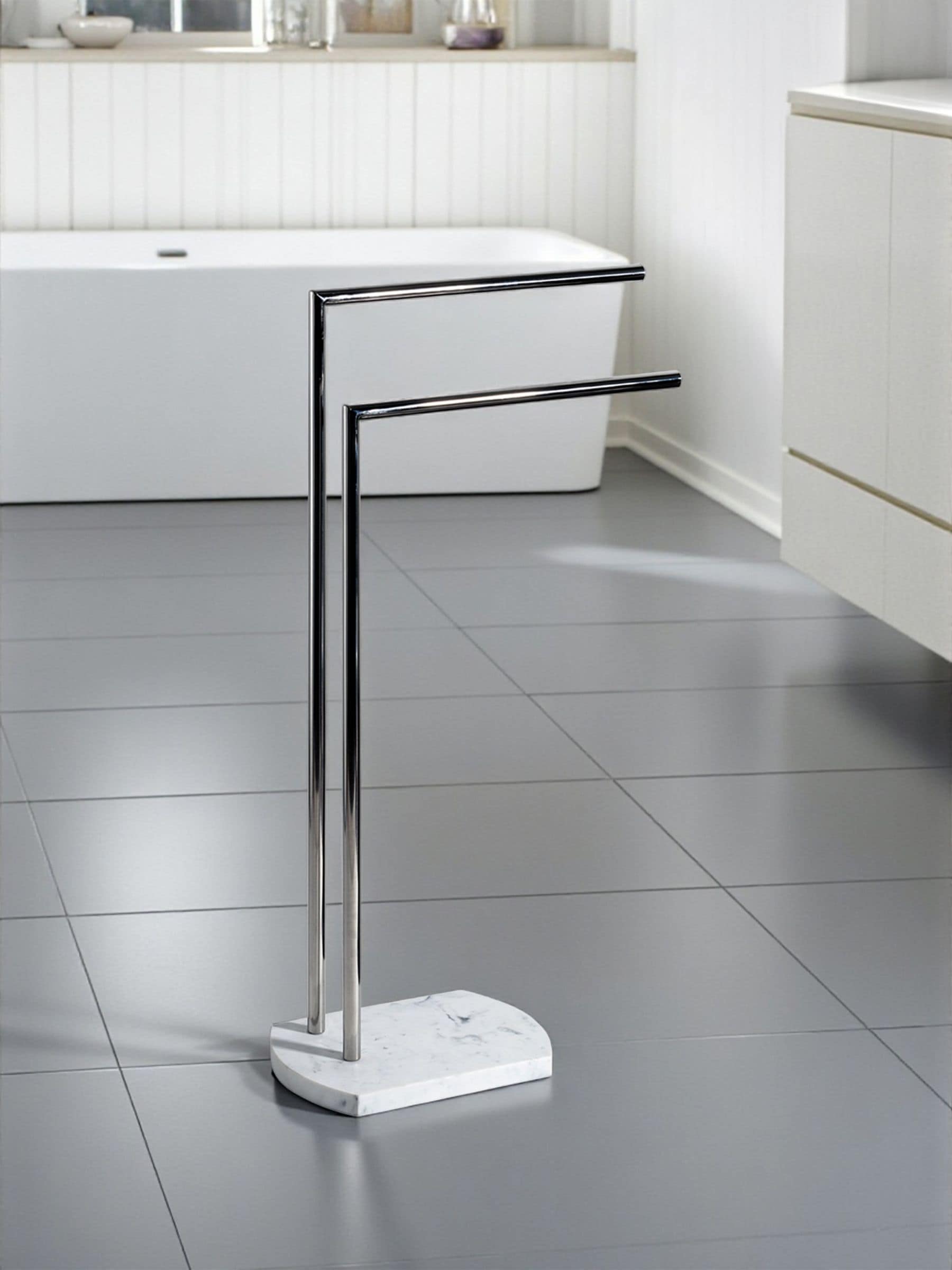 Showerdrape White Octavia Freestanding Towel Stand