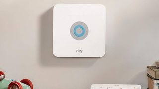 Ring Alarm 5-Piece Kit hub mounted to wall in children's room