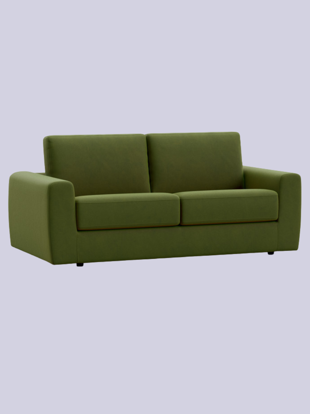 A two-seater green velvet sofa bed from King Living