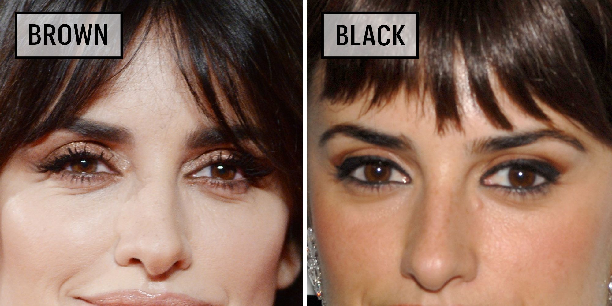 lunge Smigre fordrejer Celebrities Wearing Black Versus Brown Eyeliner - Why You Should Wear Brown  Eyeliner | Marie Claire