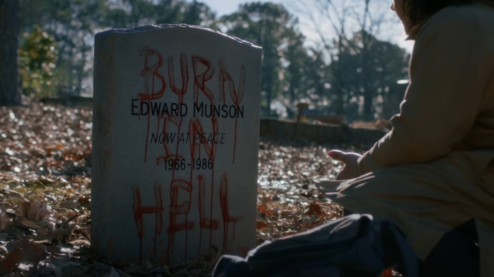 Eddie Munson's tombstone in the Stranger Things 5 trailer