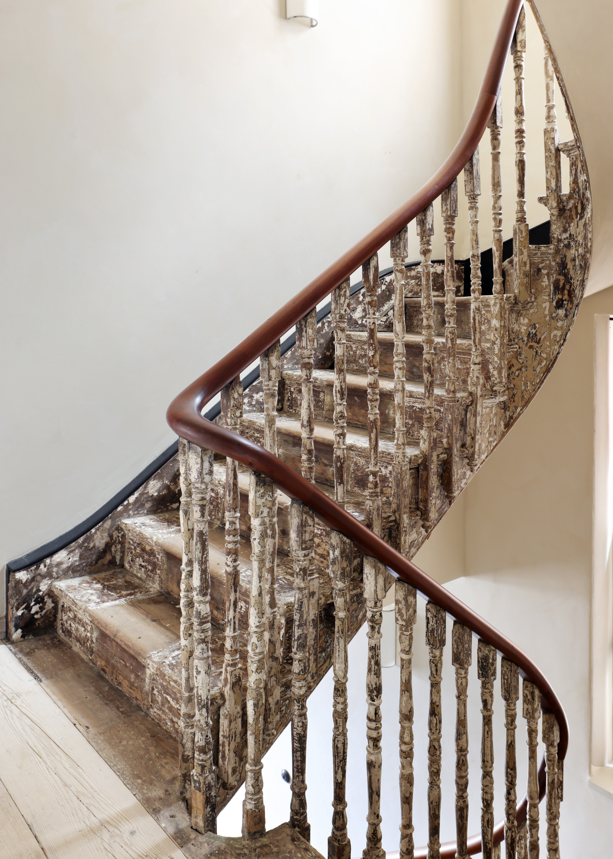 super textured wooden staircase