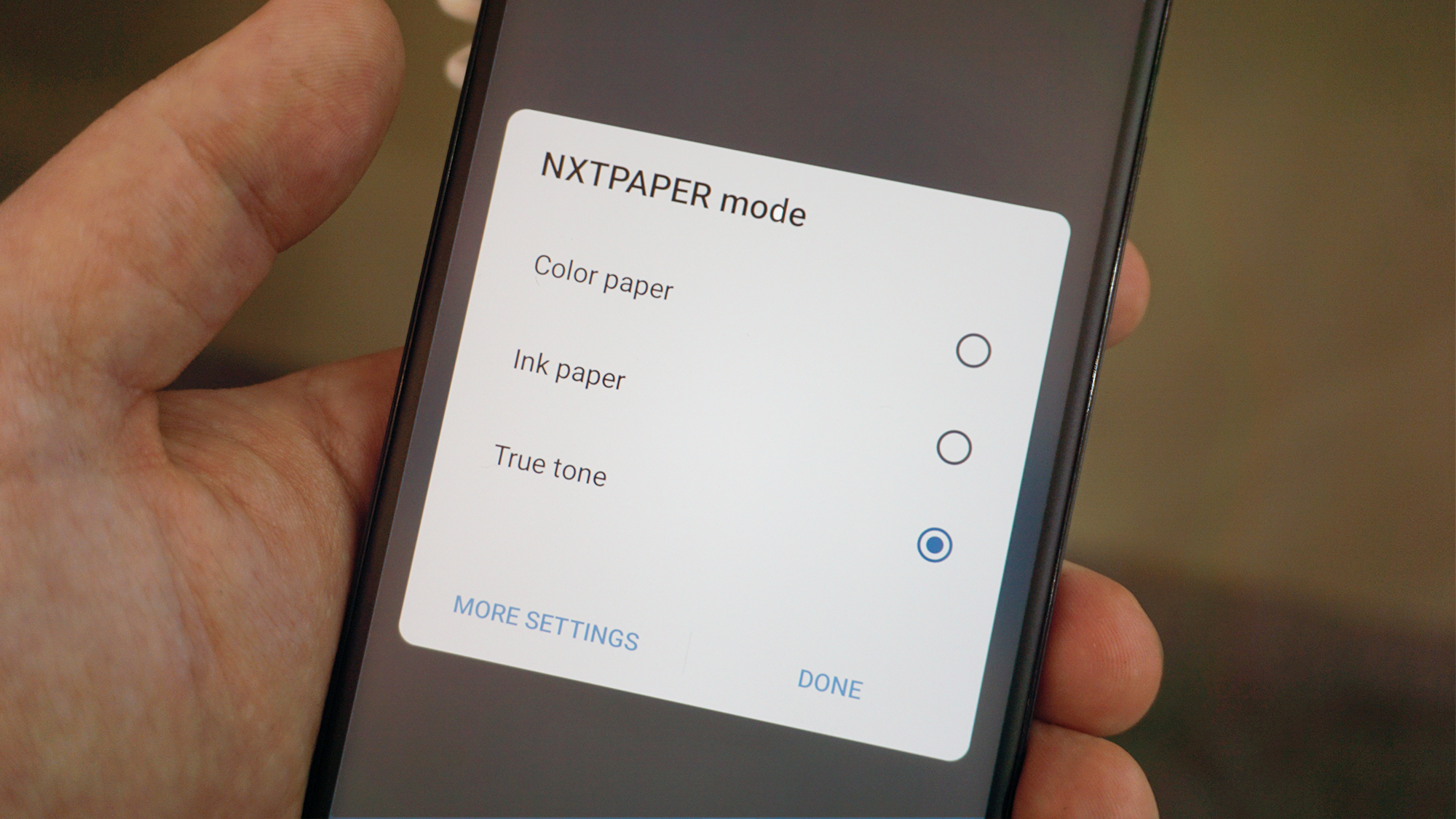 TCL 50 XL NxtPaper MWC display modes