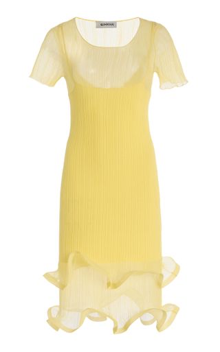 Jett Sheer Plissé Mini Dress