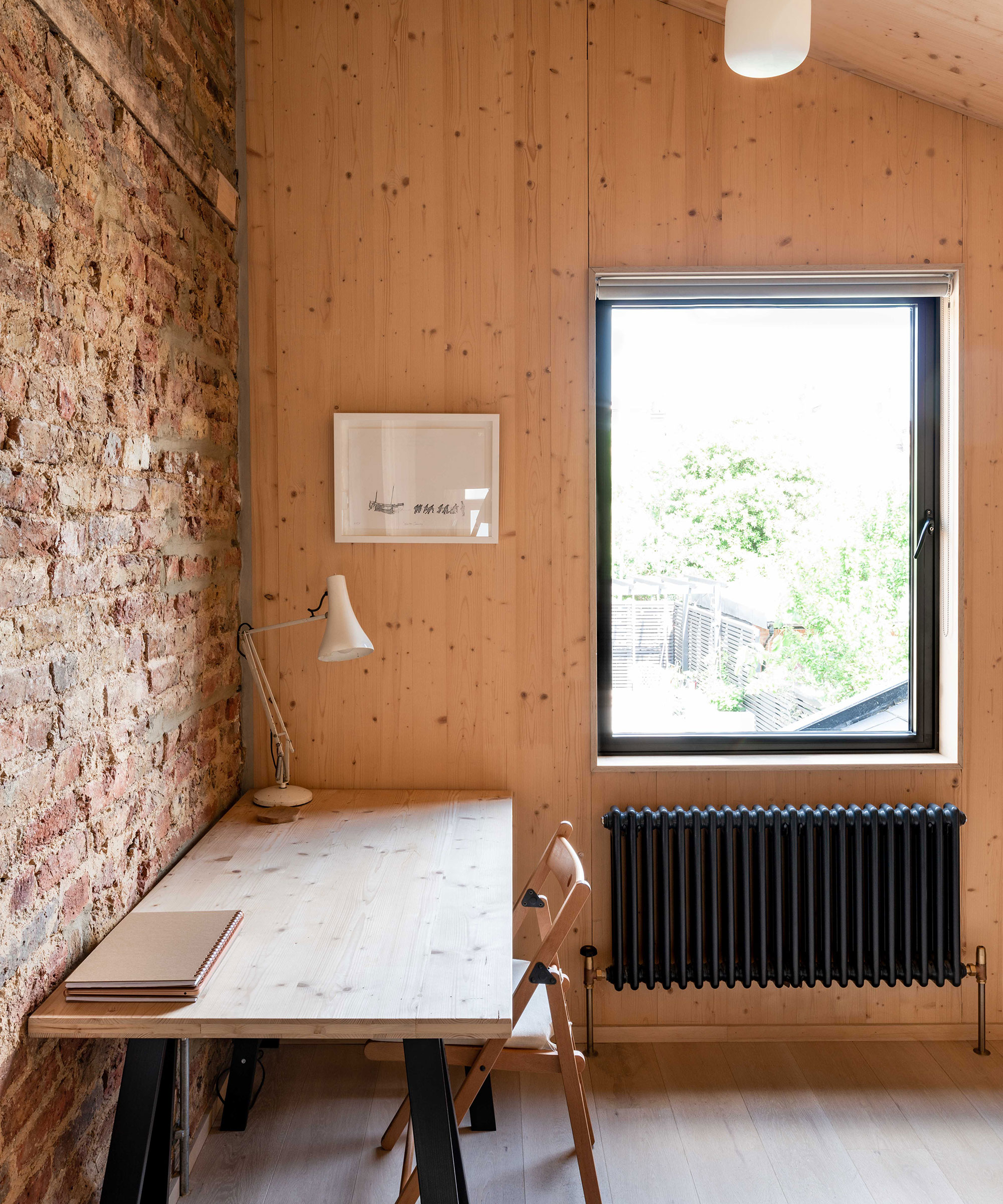 modern home office in garage conversion