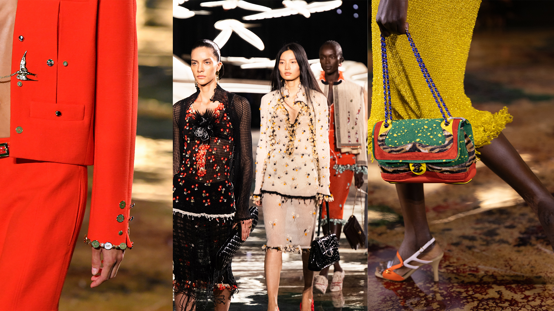 collage of Chanel S/S 27 runway images
