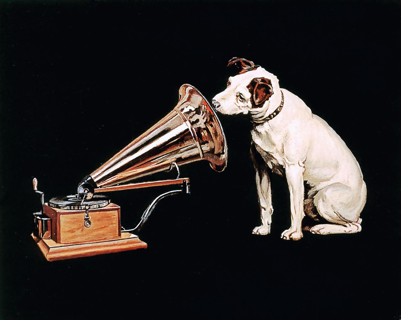 HMV Nipper His Master&#039;s Voice painting