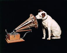 HMV Nipper His Master's Voice painting