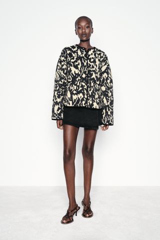 Snakeskin Print Puffer Jacket