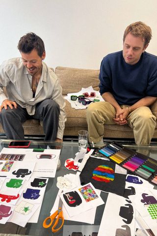 Harry Styles and JW Anderson can be seen pouring over colour swatches and “choosing nail polish names