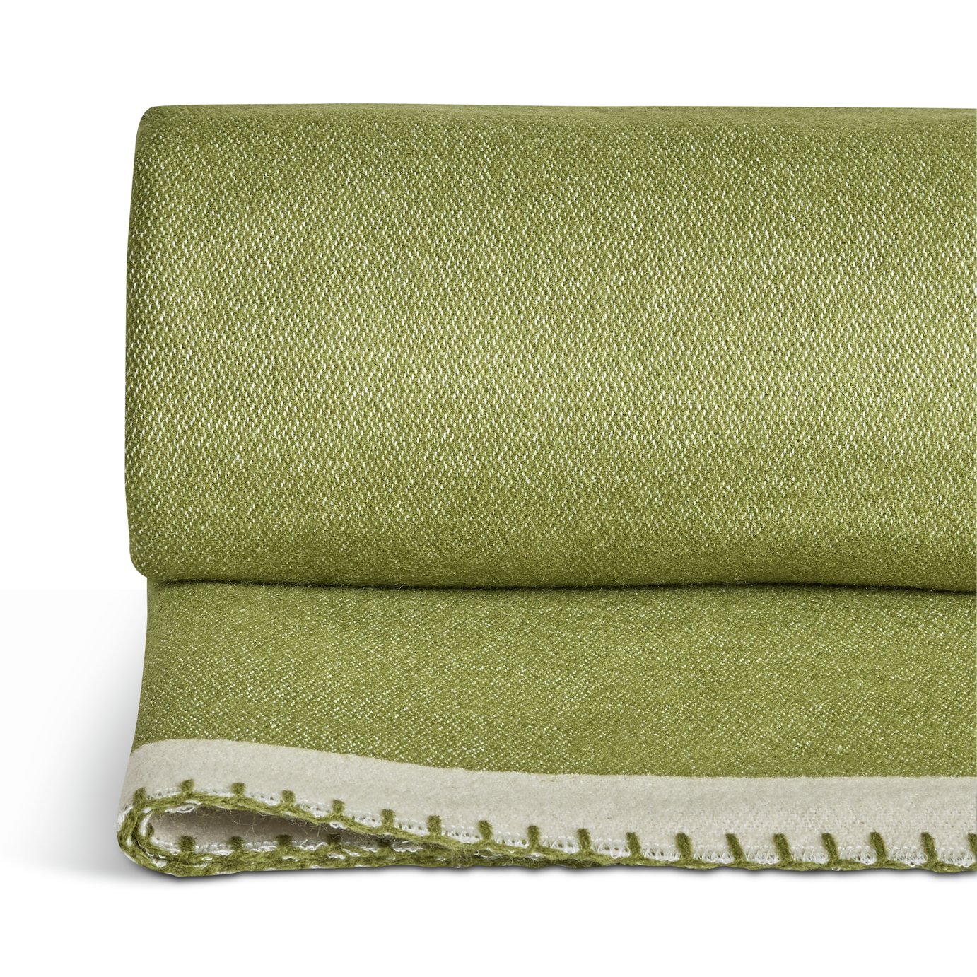 Habitat Blanket Stitch Throw - Green - 125x150cm