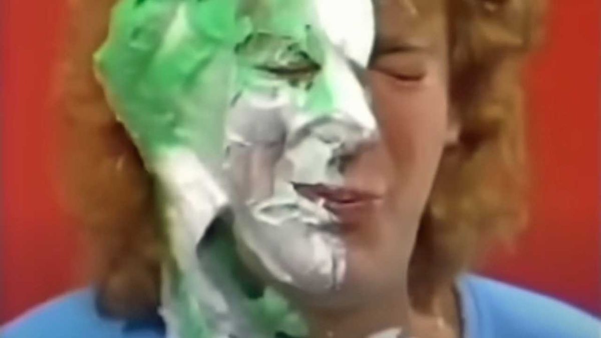 Robert Plant covered in &quot;pie&quot;