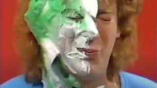 Robert Plant covered in "pie"
