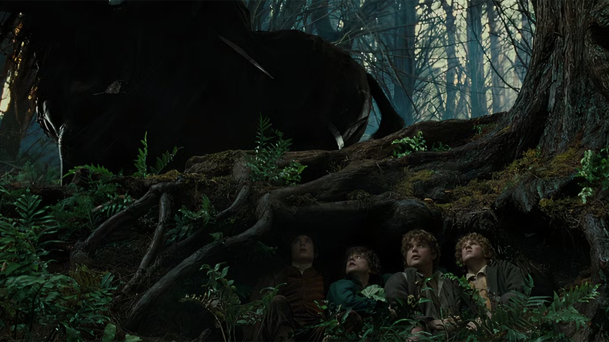 The Hobbits hide from a Ringwraiths in The Fellowship of the Ring