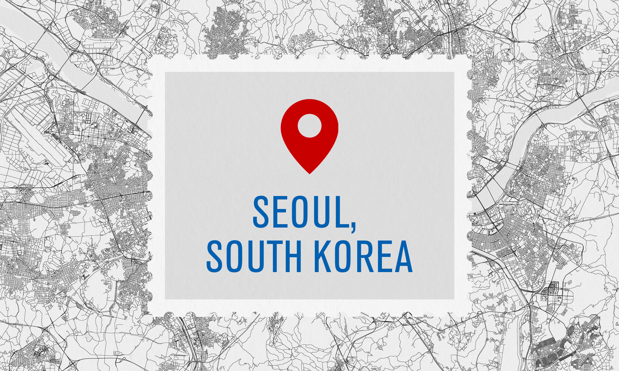 Seoul, South Korea map illustration