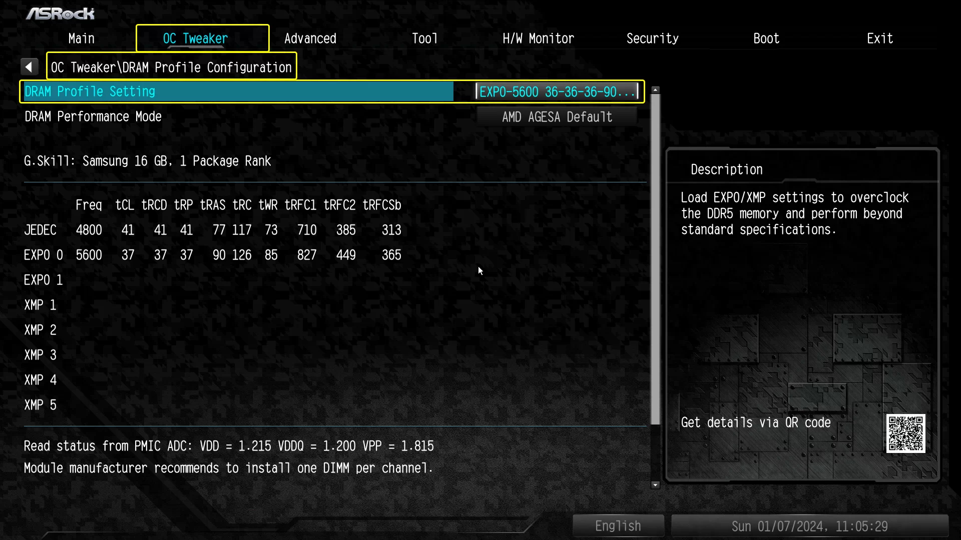 AMD EXPO on an ASRock BIOS by G.Skill