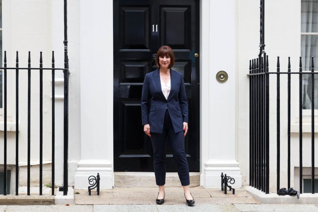 Rachel Reeves, UK chancellor of the exchequer, outside 11 Downing Street