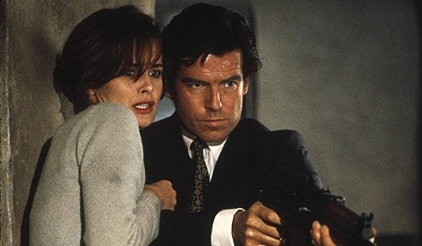 Goldeneye Bond protects Natalya with gun drawn