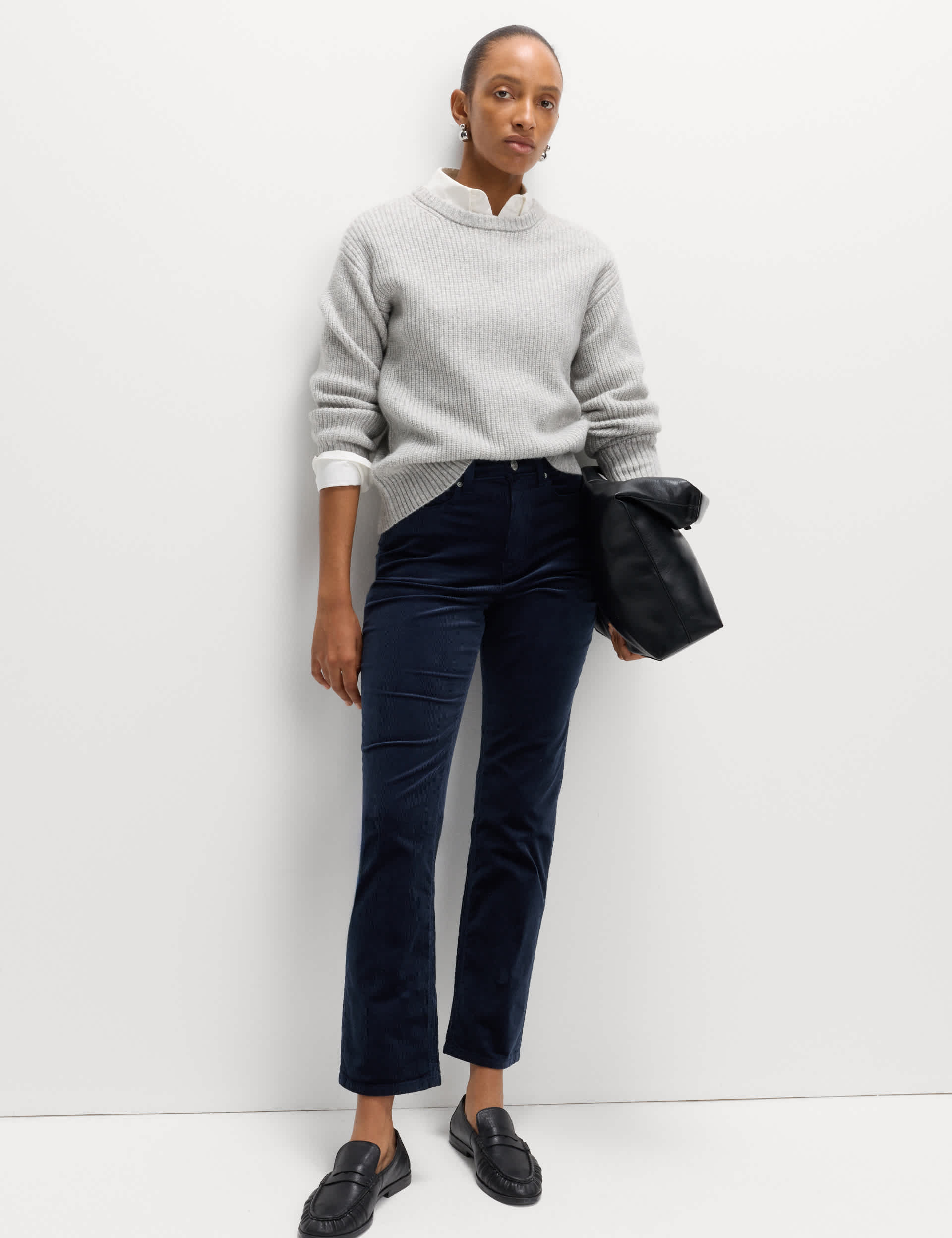 Cotton Rich Cord Straight Leg Trousers With Modal