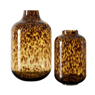 Two glass tortoise vases