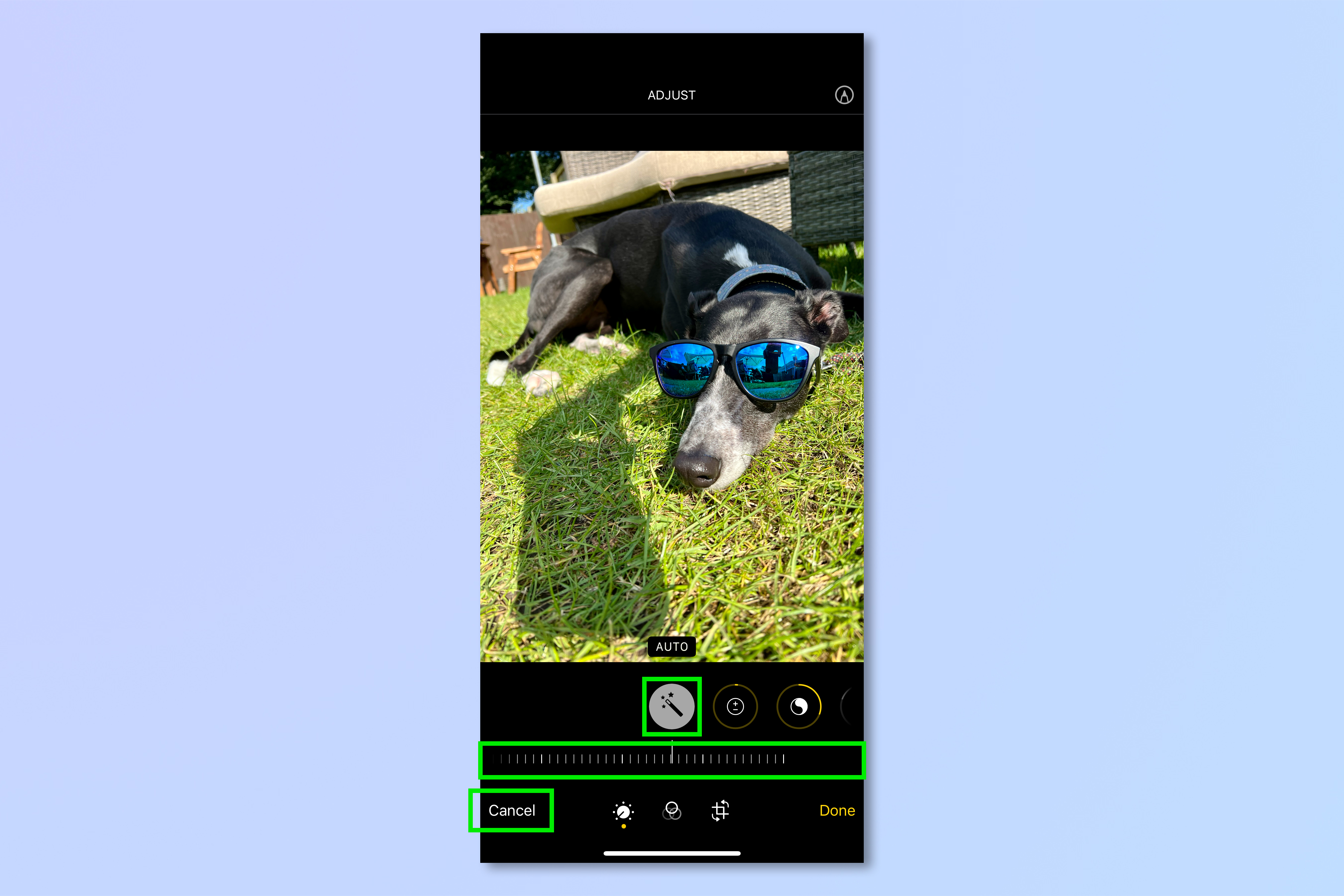 A screenshot showing how to edit photos on iPhone