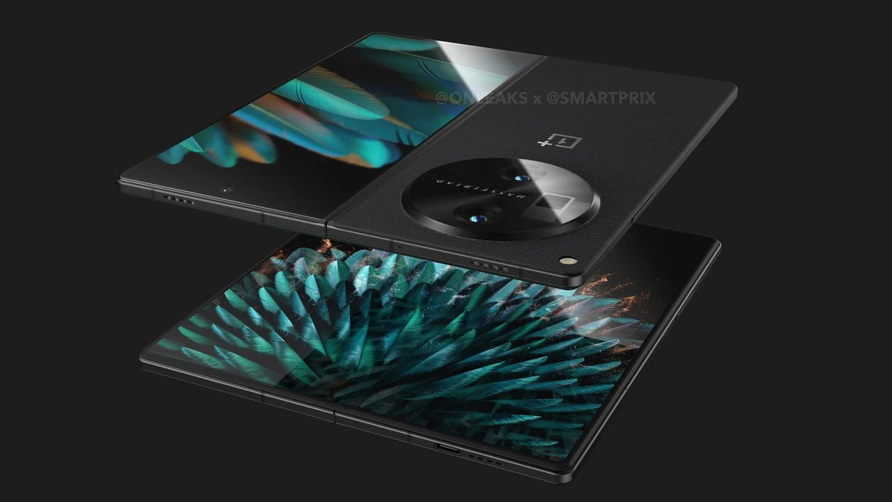 OnePlus Fold render &ndash; open. Source: OnLeaks ✕ Smartprix
