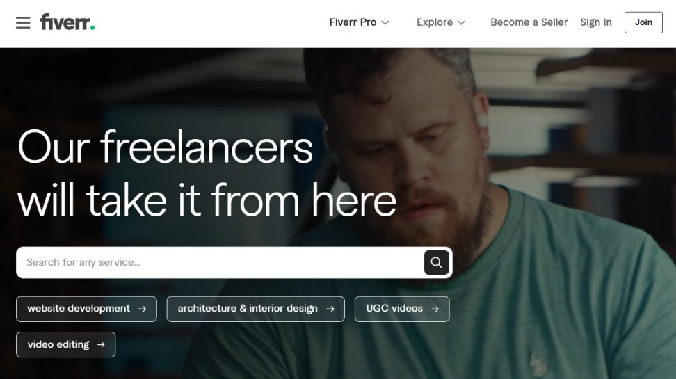 Fiverr website screenshot (June 2025).