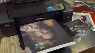 A selection of portraits being printed on the Canon ImagePrograf Pro-300 printer