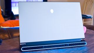Alienware m17 R4 on a coffee table