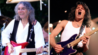 Left&ndash;Albert Lee performs with The Everly Brothers at Villa Montalvo on July 30, 1995 in Saratoga, California; Right&ndash;Eddie Van Halen during Van Halen III Live in Chicago at Rosemont Horizon