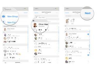 Tap new group, tap the contacts you want to add to the group, and then tap next.