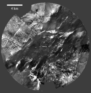 Huygens Mosaic of Titan from Above