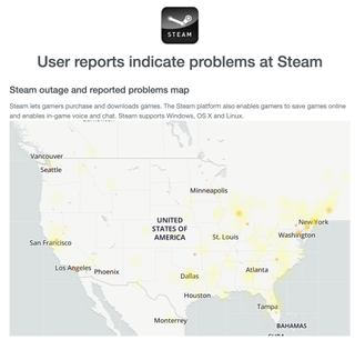 An outage map of Steam