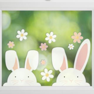 window with Easter bunnies vinyl sticker