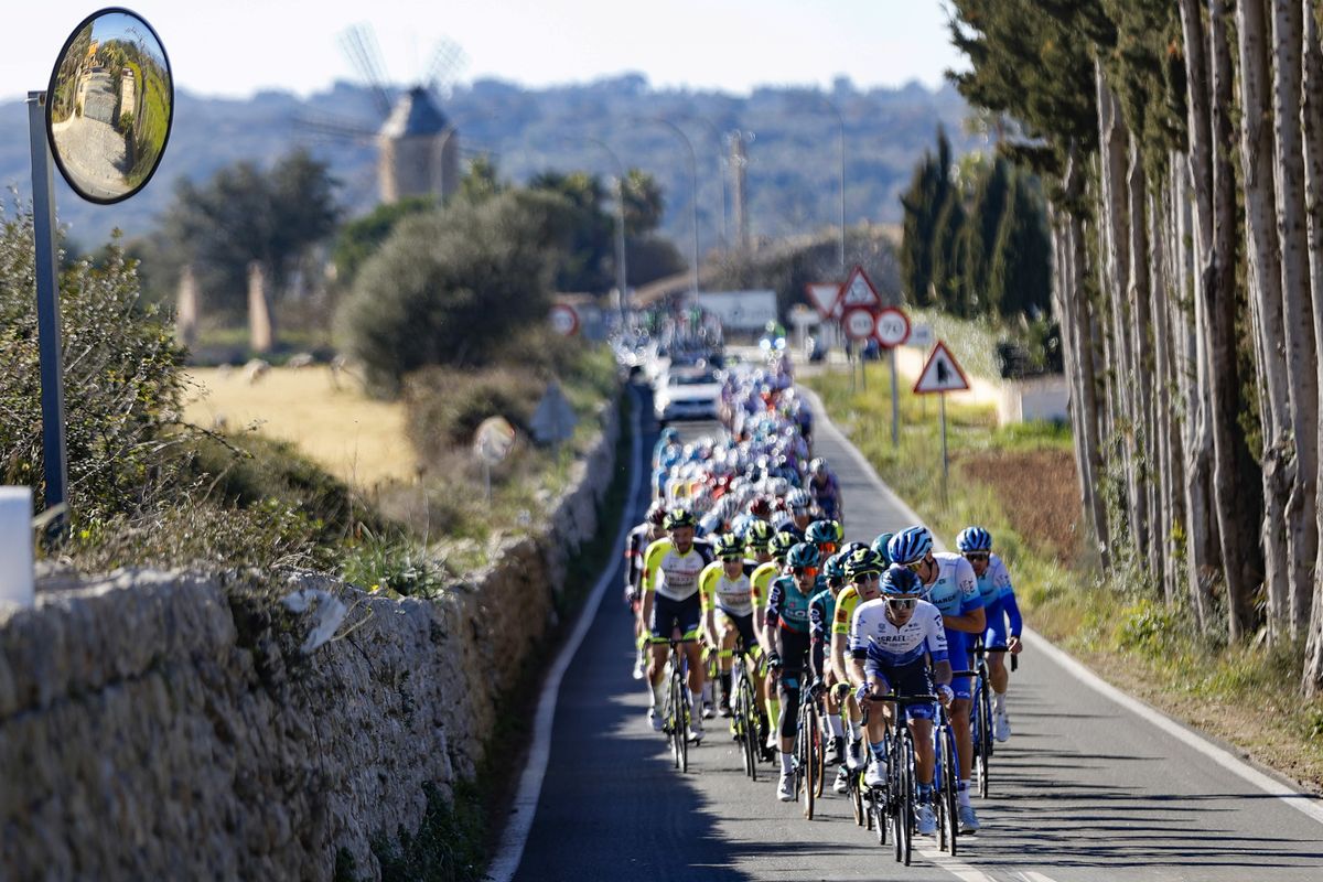 The Challenge Mallorca peloton rides through the lanes