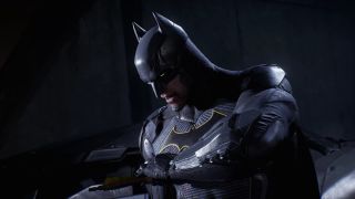 Batman clutches an arrow embedded in his chest