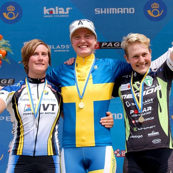 The women's podium: Ann Berglund, Alexandra Engen and Kajsa Snihs