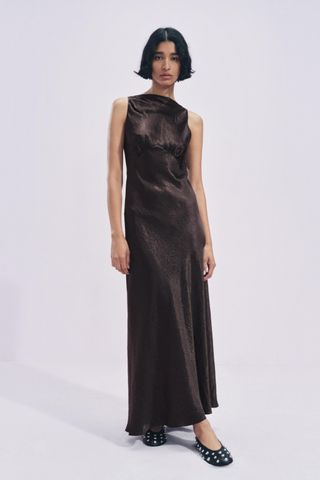 Gathered Satin Dress Zw Collection