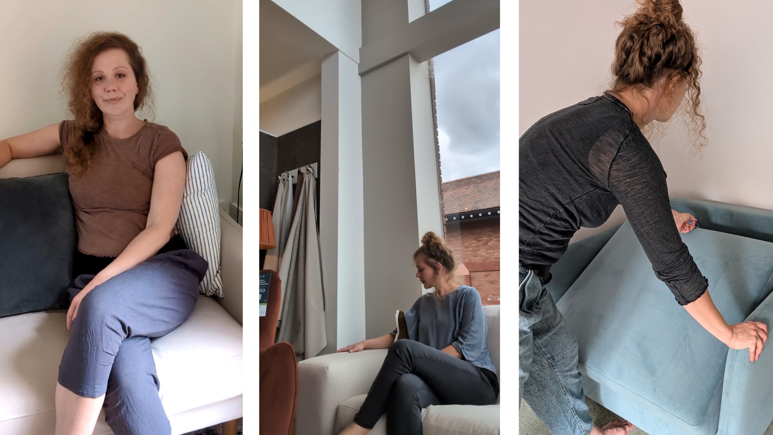 A range of sofa beds being tested in store and at home