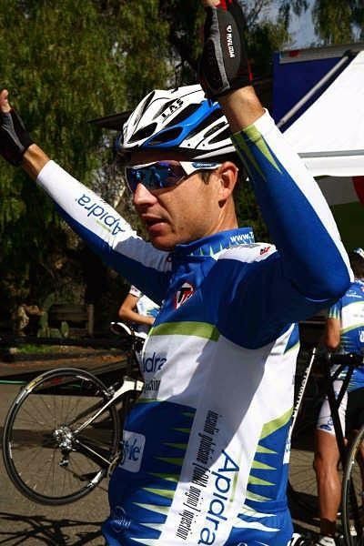 Australian Matt Wilson Practices his victory pose.
