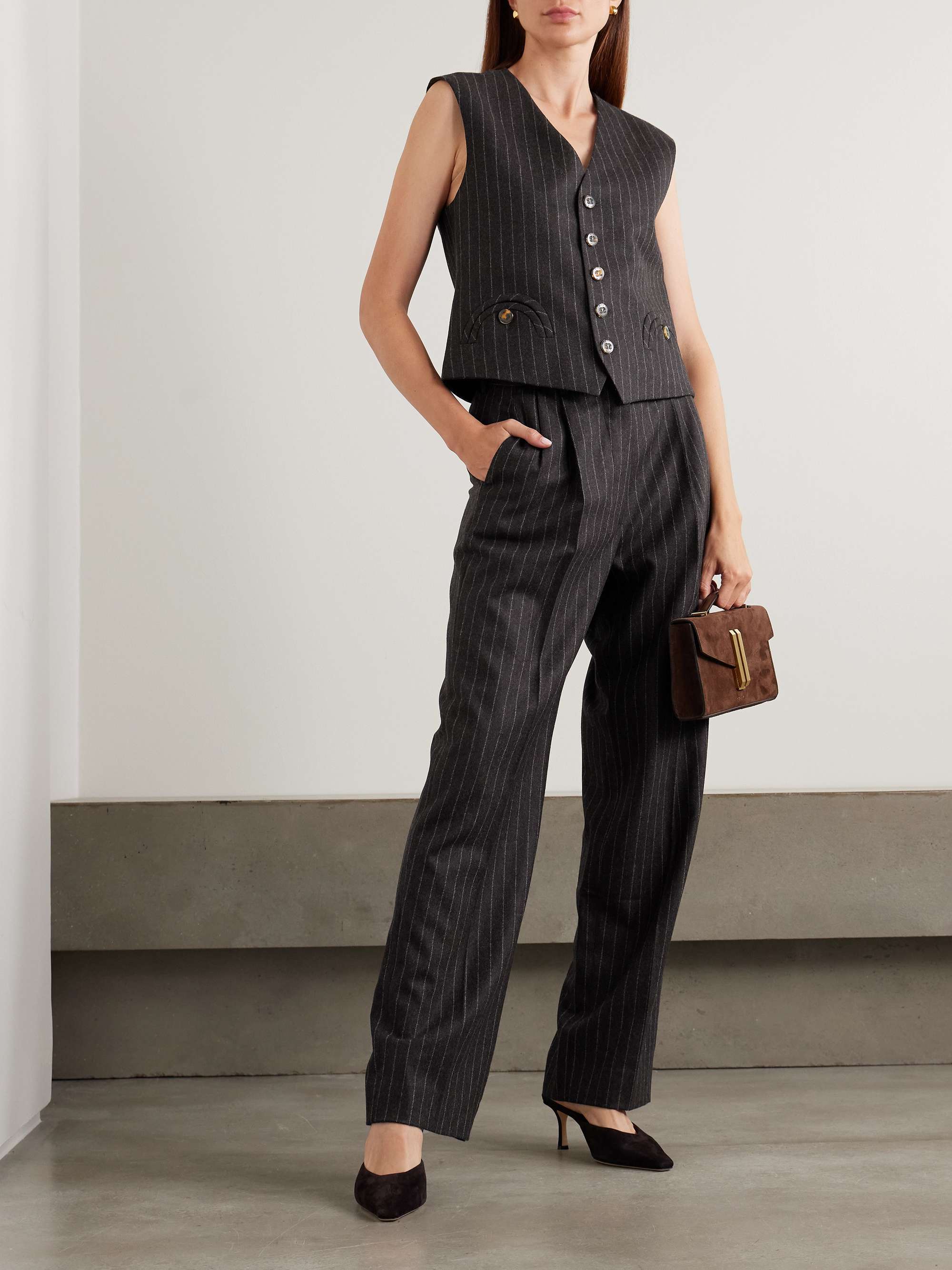 Feral Pinstriped Wool and Cashmere-Blend Vest