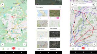 OutDoors GPS navigation app screengrabs
