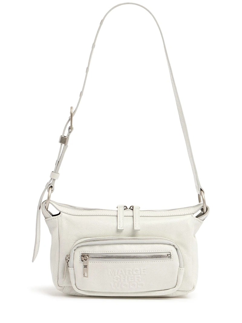 Margesherwood, Mini Outpocket glossy leather hobo bag