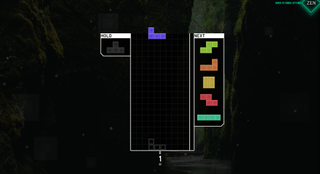 Screenshot of a Tetris screen with a falling block